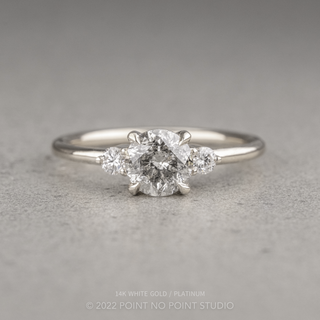 1.13 Carat Salt and Pepper Round Diamond Engagement Ring, Zoe Setting