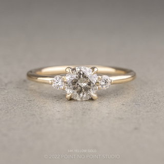 1.13 Carat Salt and Pepper Round Diamond Engagement Ring, Zoe Setting
