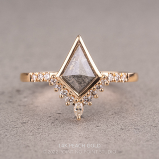 .98 Carat Salt and Pepper Kite Diamond Engagement Ring, Avaline Setting