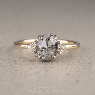 1.61 Carat Salt and Pepper Oval Diamond Engagement Ring, Quinn Setting