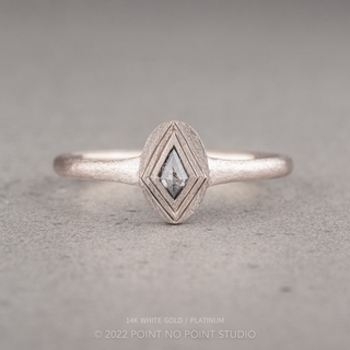 Salt and Pepper Kite Diamond Women's Signet Style Ring