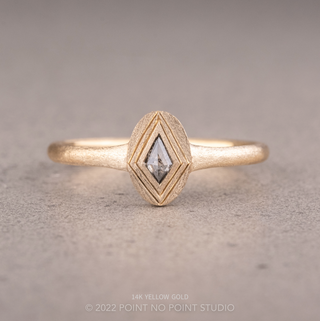Salt and Pepper Kite Diamond Women's Signet Style Ring