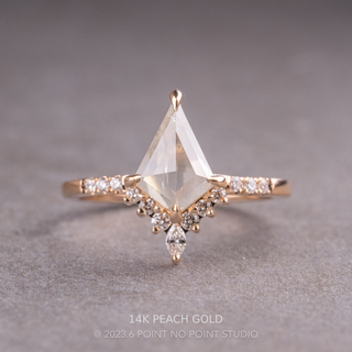 1.16 Carat Icy White Kite Diamond Engagement Ring, Avaline Setting, 14K Rose Gold