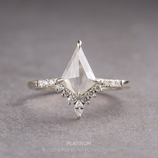 1.16 Carat Icy White Kite Diamond Engagement Ring, Avaline Setting, 14K Rose Gold