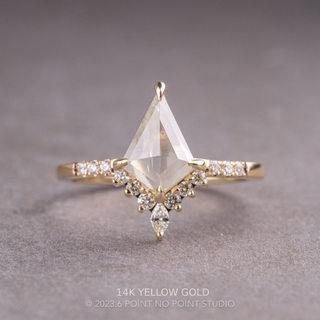 1.16 Carat Icy White Kite Diamond Engagement Ring, Avaline Setting, 14K Rose Gold