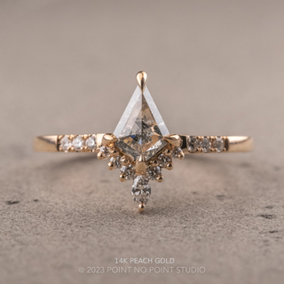 1.06 Carat Salt and Pepper Kite Diamond Engagement Ring, Avaline Setting