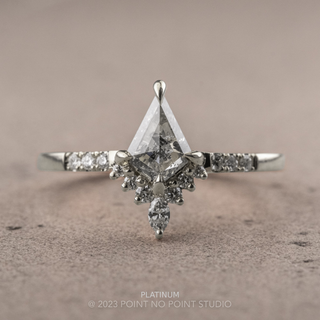 1.06 Carat Salt and Pepper Kite Diamond Engagement Ring, Avaline Setting