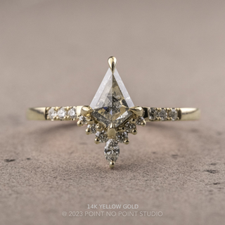 1.06 Carat Salt and Pepper Kite Diamond Engagement Ring, Avaline Setting