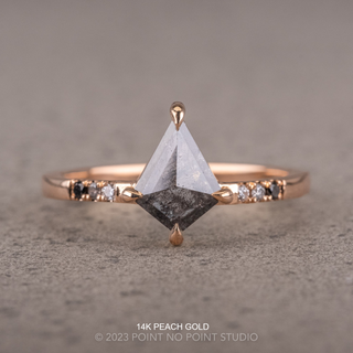 .84 Carat Black Salt and Pepper Kite Diamond Engagement Ring, Ombre Jules Setting