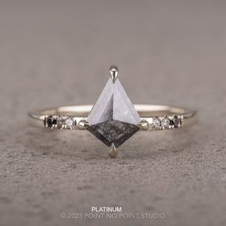 .84 Carat Black Salt and Pepper Kite Diamond Engagement Ring, Ombre Jules Setting
