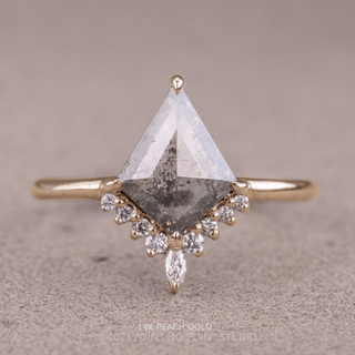 1.36 Carat Salt and Pepper Kite Diamond Engagement Ring, Ava Setting