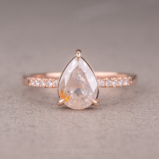 1.92 Carat Icy White Pear Diamond Engagement Ring, Juliette Setting