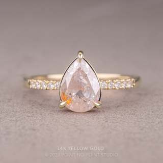 1.92 Carat Icy White Pear Diamond Engagement Ring, Juliette Setting