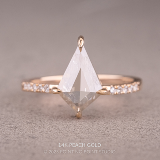 1.27 Carat Icy Salt and Pepper Kite Diamond Engagement Ring, Jules Setting