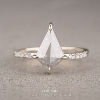 1.27 Carat Icy Salt and Pepper Kite Diamond Engagement Ring, Jules Setting