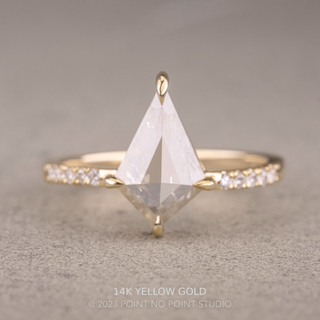 1.27 Carat Icy Salt and Pepper Kite Diamond Engagement Ring, Jules Setting