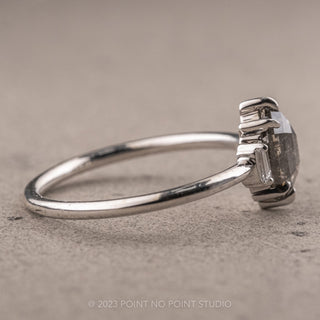 1.04 Carat Black Speckled Hexagon Diamond Engagement Ring, Zoe Setting, Platinum