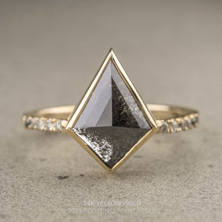 1.58 Carat Black Kite Diamond Engagement Ring, Bezel Ombre Jules Setting