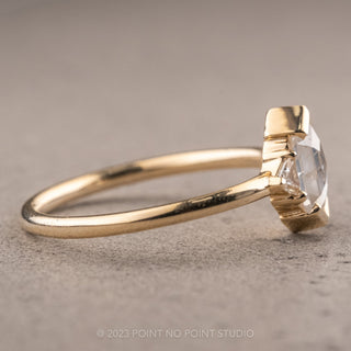 .88 Carat Icy White Hexagon Diamond Engagement Ring, Zoe Setting, 14K Yellow Gold