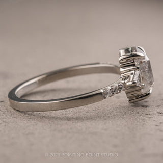 1.18 Carat Icy Grey Hexagon Diamond Engagement Ring, Eliza Setting, 14K White Gold