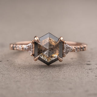 Hexagon diamond engagement ring