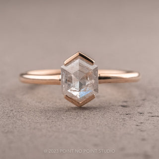 1.37 Carat Icy White Hexagon Diamond Engagement Ring, Charlize Setting