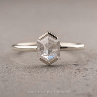 1.37 Carat Icy White Hexagon Diamond Engagement Ring, Charlize Setting