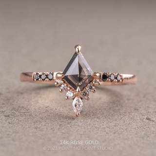 .76 Carat Black Kite Diamond Engagement Ring, Avaline Setting