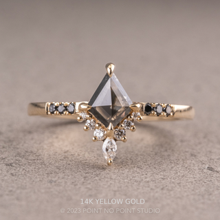 .76 Carat Black Kite Diamond Engagement Ring, Avaline Setting