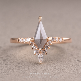 .92 Carat Salt and Pepper Kite Diamond Engagement Ring, Avaline Setting