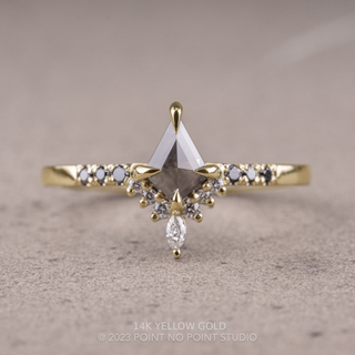 .75 Carat Black Kite Diamond Engagement Ring, Avaline Setting