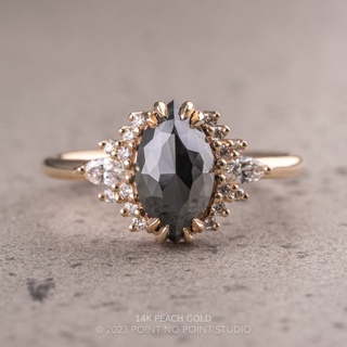 1.80 Carat Black Marquise Diamond Engagement Ring, Olivia Setting