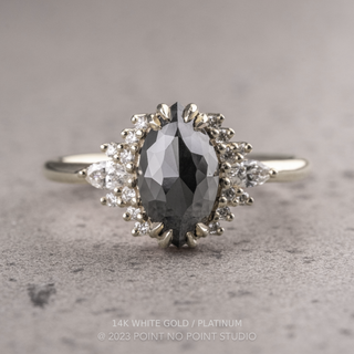 1.80 Carat Black Marquise Diamond Engagement Ring, Olivia Setting