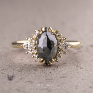 1.80 Carat Black Marquise Diamond Engagement Ring, Olivia Setting