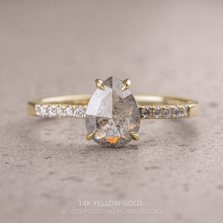 1.29 Carat Salt and Pepper Pear Diamond Engagement Ring, Jules Setting