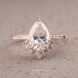 2.22 Carat Pear Moissanite and Diamond Engagement Ring, Kanara Setting