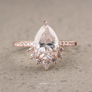 2.22 Carat Pear Moissanite and Diamond Engagement Ring, Kanara Setting