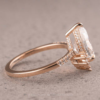 2.46 Carat Pear Moissanite Engagement Ring, Kanara Setting, 14K Rose Gold