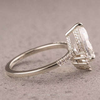 2.46 Carat Pear Moissanite Engagement Ring, Kanara Setting, Platinum
