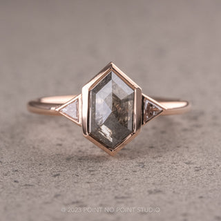 Salt and Pepper Hexagon Diamond Ring