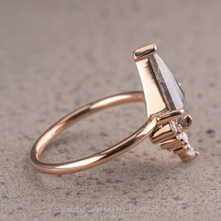 2.24 Carat Salt and Pepper Kite Diamond Engagement Ring, Wren Setting, 14K Rose Gold
