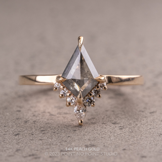 1.02 Carat Salt and Pepper Kite Diamond Engagement Ring, Ava Setting
