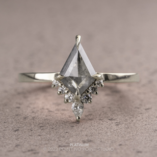 1.02 Carat Salt and Pepper Kite Diamond Engagement Ring, Ava Setting