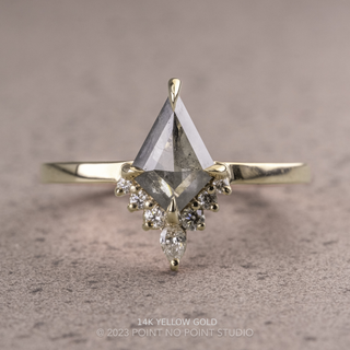 1.02 Carat Salt and Pepper Kite Diamond Engagement Ring, Ava Setting