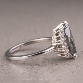 1.98 Carat Salt and Pepper Marquise Diamond Engagement Ring, Olivia Setting, Platinum