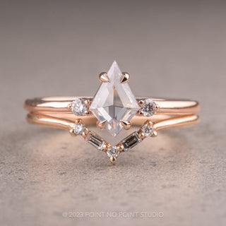 Striking Side View of .51 Carat Salt and Pepper Kite Diamond Engagement Ring in Rose Gold