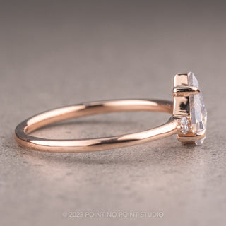 .51 Carat Salt and Pepper Kite Diamond Engagement Ring, Zoe Setting, 14K Rose Gold