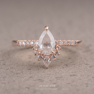 1.08 Carat Icy White Pear Diamond Engagement Ring, Avaline Setting