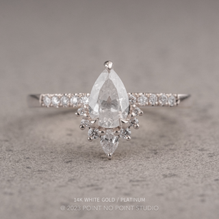 1.08 Carat Icy White Pear Diamond Engagement Ring, Avaline Setting