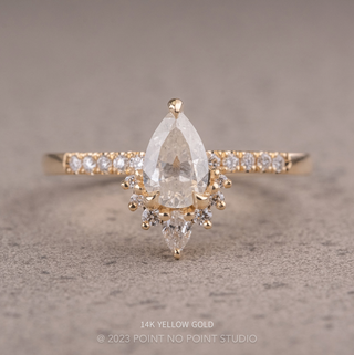 1.08 Carat Icy White Pear Diamond Engagement Ring, Avaline Setting